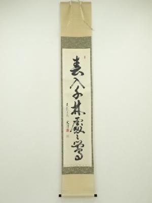 東福寺　西部文浄筆　「春入千林處々花」一行書　肉筆紙本掛軸（共箱）